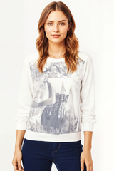 Sudadera con Estampado Tornasolado, Cuello Redondo y Manga Larga - SI-150018