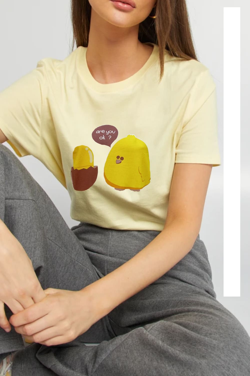 Camiseta Mujer Algodón, T-shirt Casual Ilustración Pollito, Suave, Juvenil, Diseño Original, Corte Clásico, Color Amarillo Claro, Talla S, Cómoda, Ideal Look Urbano, Moda Femenina, Regalo Divertido ✅Entrega 24/48h