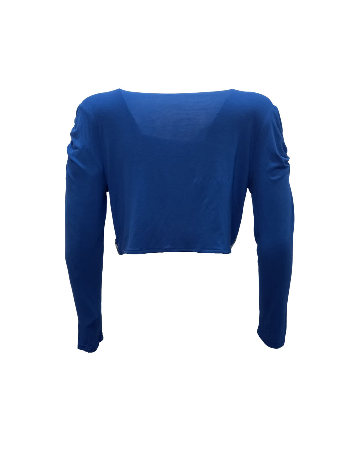 Top Crop Lentejuelas Mujer, Camiseta Brillante, Manga Larga, Escote V, Corte Corto, Moderno, Glamouroso, Fiesta o Noche, Tejido Ligero, Azul, Talla XS, Elegante, Fácil de combinar ✅Entrega 24/48h