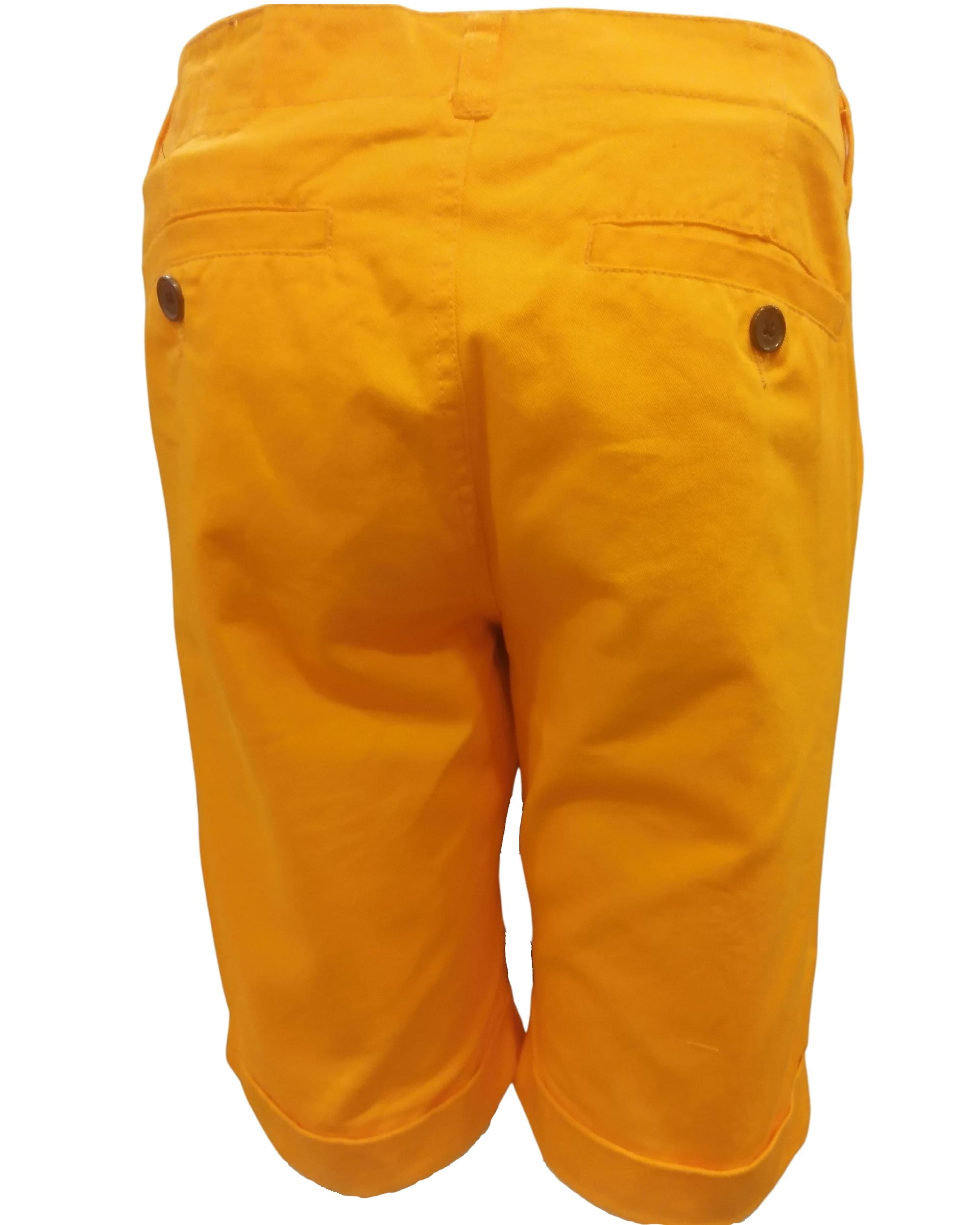 Shorts mujer casual urbano, bermuda, pantalón corto tela ligera, modelo clásico, algodón, color amarillo, cómodo, versátil, ideal días cálidos, talla S, combina fácilmente blusas o camisas ✅Entrega 24/48h