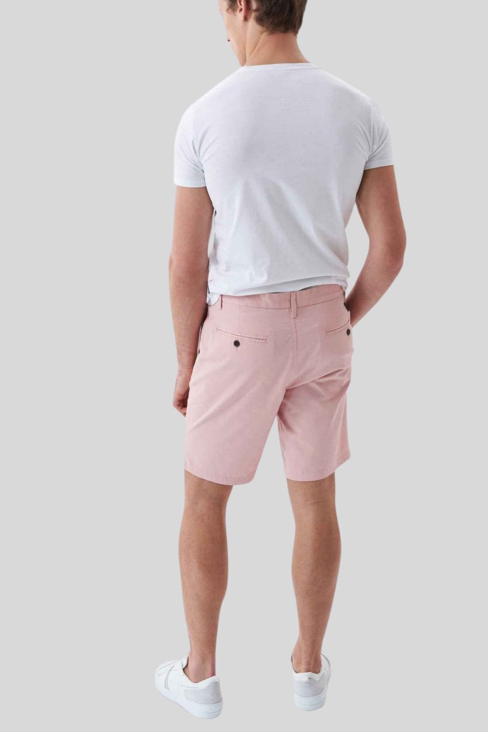 Bermuda chino caballero short, pantalón corto hombre, diseño moderno, cinco bolsillos, cierre cremallera y botón, traseros botón, estilo casual, color rosa, talla S, cómodo versátil ✅Entrega 24/48h