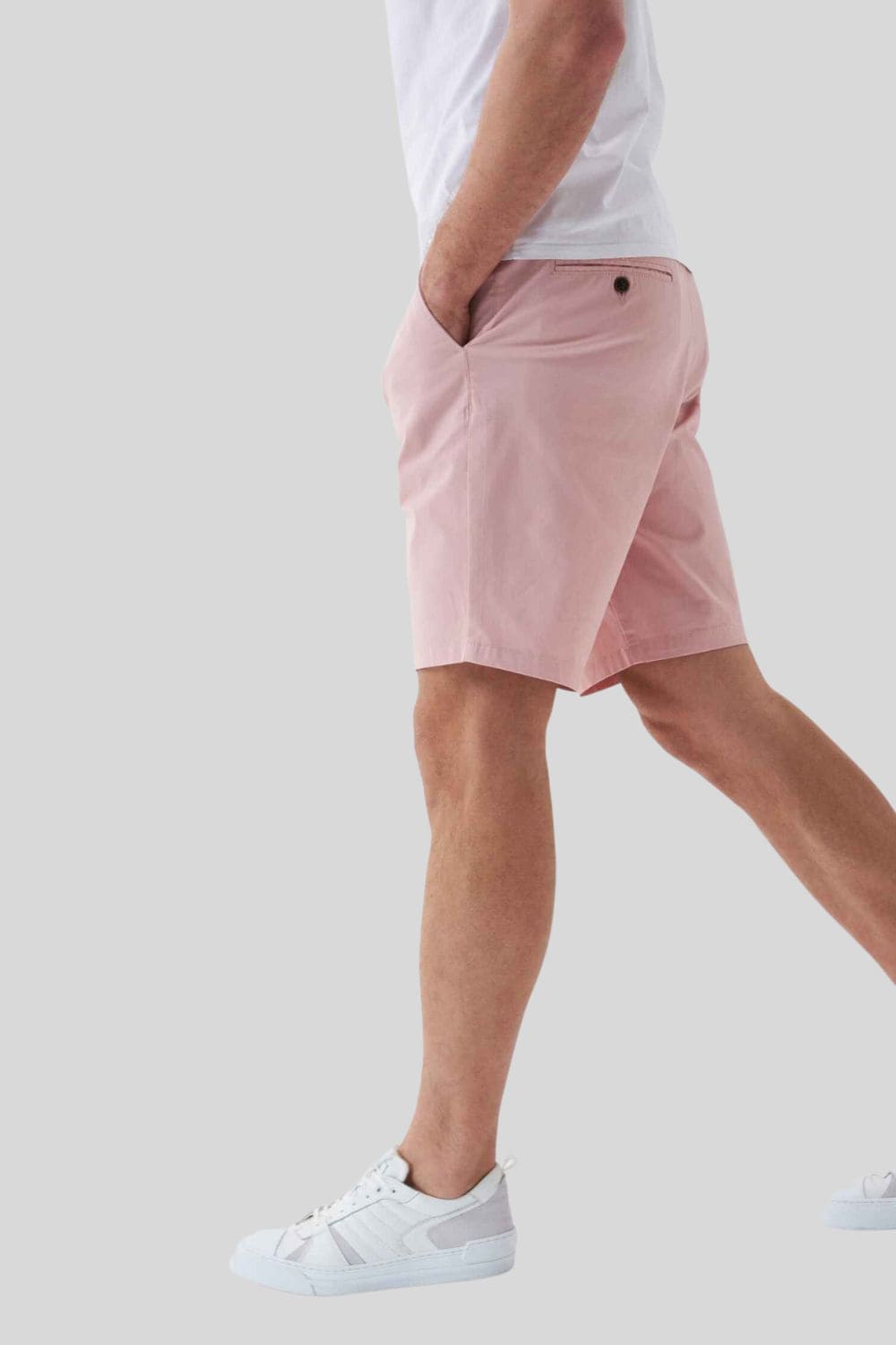 Bermuda chino caballero short, pantalón corto hombre, diseño moderno, cinco bolsillos, cierre cremallera y botón, traseros botón, estilo casual, color rosa, talla S, cómodo versátil ✅Entrega 24/48h