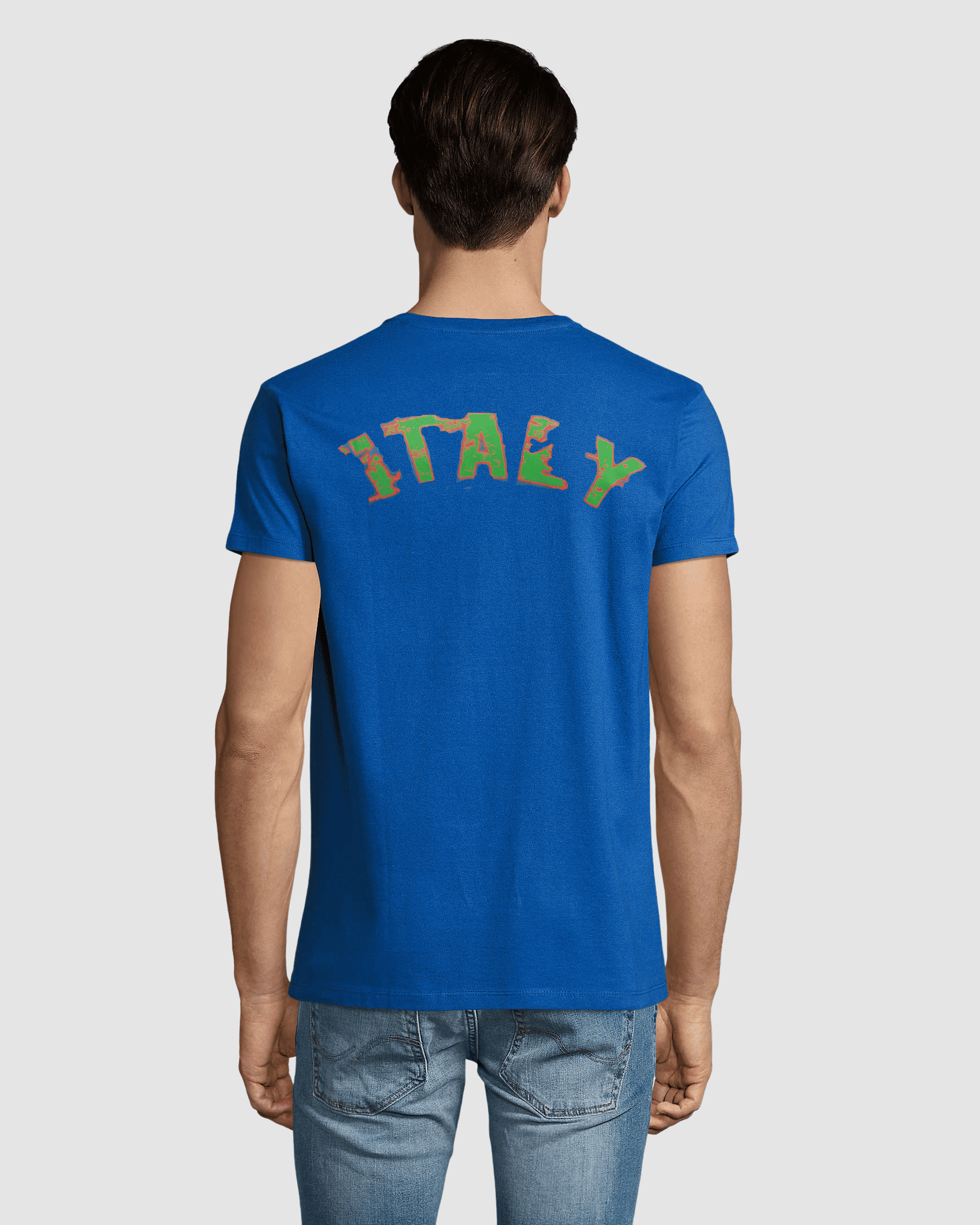 Camiseta mujer algodón, t-shirt, remera estampado mano rock moderna, cuello V, estilo juvenil casual, cómoda, azul, talla S, look urbano ideal salidas informales, fácil combinar jeans ✅Entrega 24/48h
