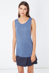 Blusa mujer sin mangas, camiseta tirantes, estampado rayos y estrellas, tela ligera, cuello U, diseño cómodo y fresco, talla única, color azul ✅Entrega 24/48h