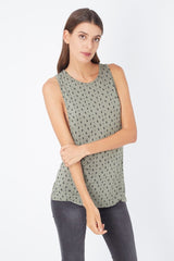 Camiseta mujer tirantes abierta top sin mangas diseño rayos estrellas cuello U cómoda ligera modelo Sense 280 talla única color caqui ideal verano streetwear ✅Entrega 24/48h