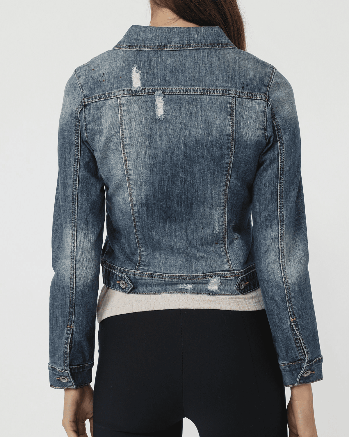 Chaqueta denim mujer, chaqueta vaquera, diseño ajustado, estilo urbano, botones metálicos, bolsillos delanteros, manga larga, costuras marcadas, azul, talla L, look casual cómodo versátil ✅Entrega 24/48h