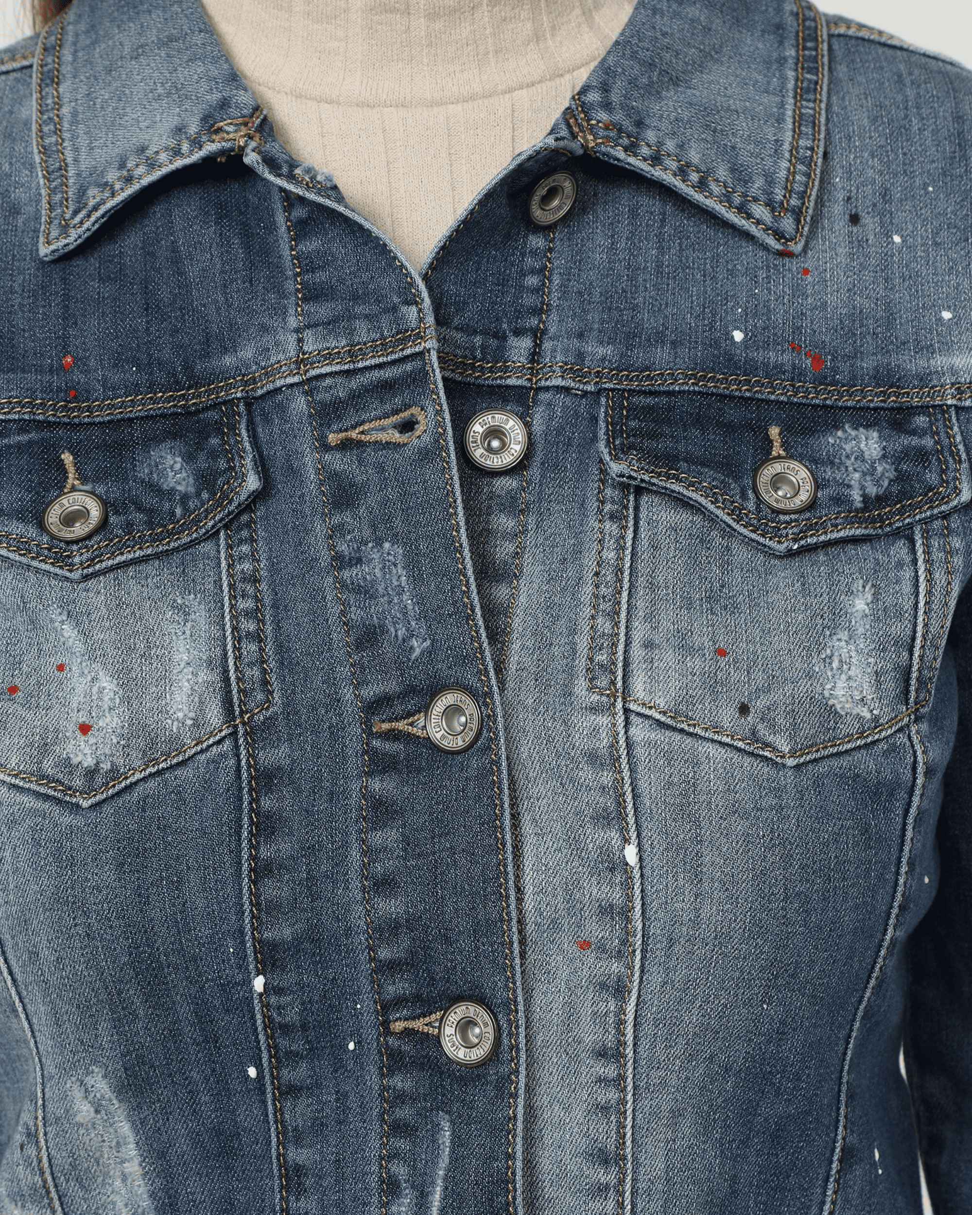 Chaqueta denim mujer, chaqueta vaquera, diseño ajustado, estilo urbano, botones metálicos, bolsillos delanteros, manga larga, costuras marcadas, azul, talla L, look casual cómodo versátil ✅Entrega 24/48h