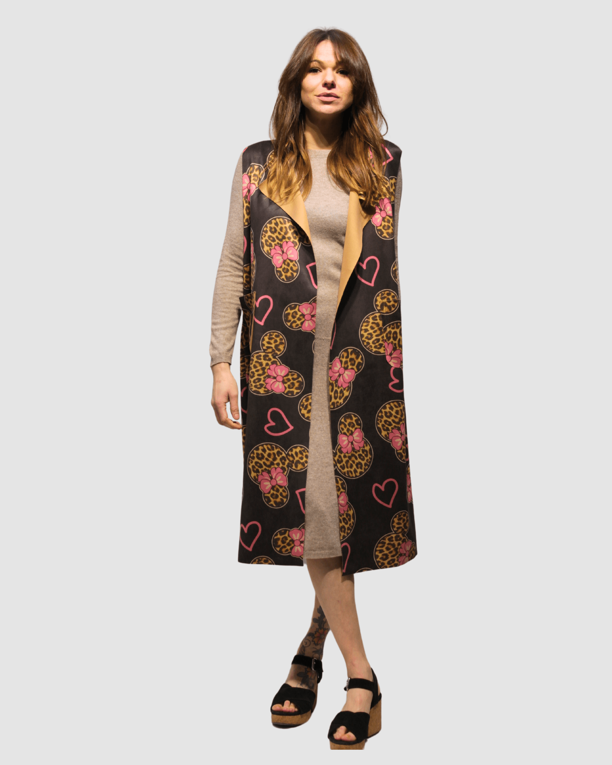 Chaleco antelina estampado