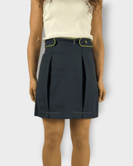 Falda evasé mujer recta elegante botones decorativos vivos modernos tejido suave favorecedor oficina urbano talla 38 azul marino cómoda versátil sofisticada ✅Entrega 24/48h