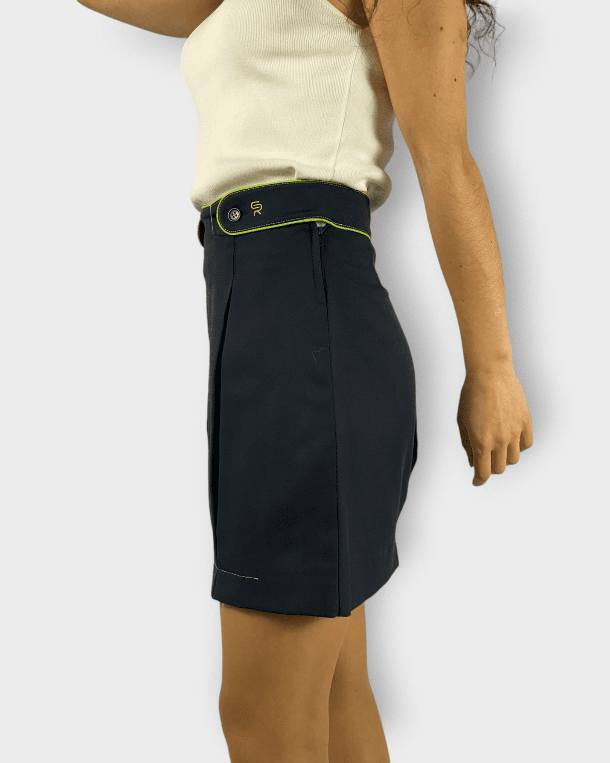 Falda evasé mujer recta elegante botones decorativos vivos modernos tejido suave favorecedor oficina urbano talla 38 azul marino cómoda versátil sofisticada ✅Entrega 24/48h