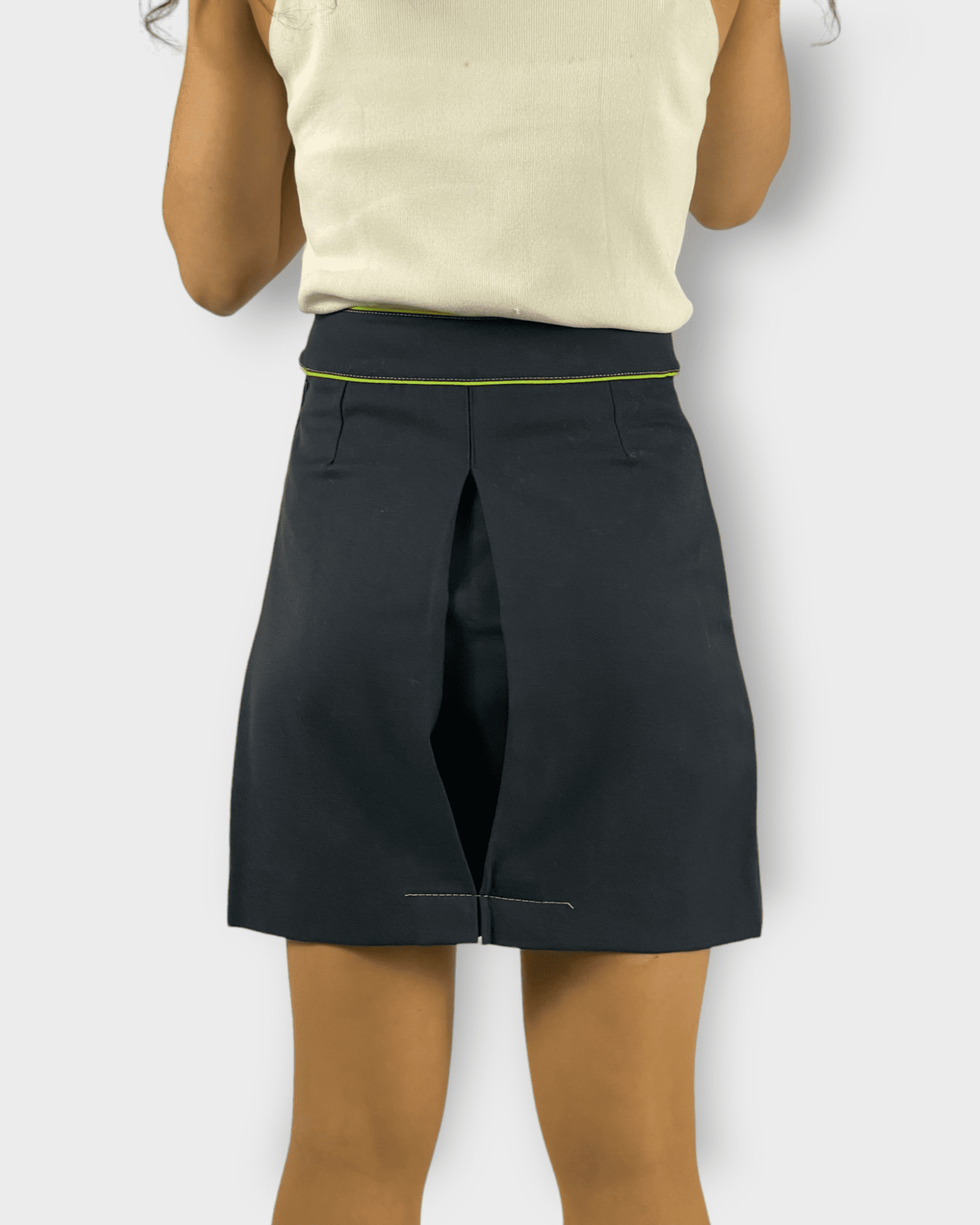 Falda evasé mujer recta elegante botones decorativos vivos modernos tejido suave favorecedor oficina urbano talla 38 azul marino cómoda versátil sofisticada ✅Entrega 24/48h