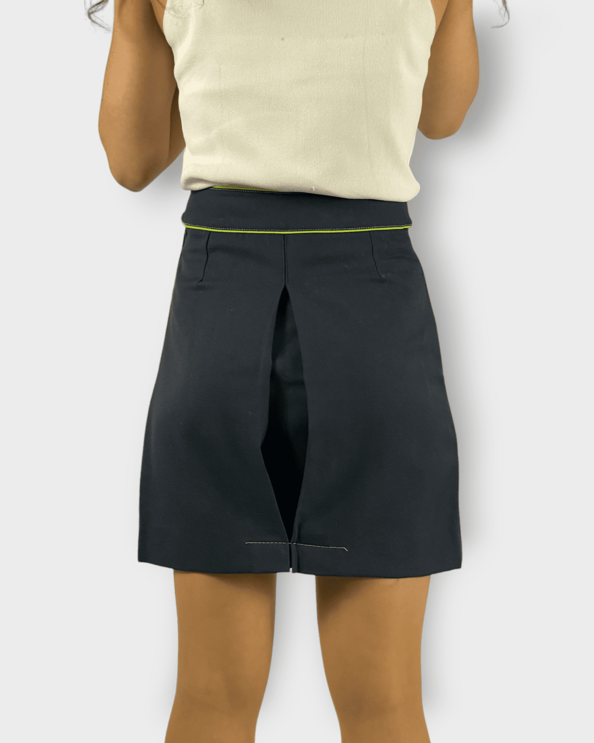 Falda evasé mujer recta elegante botones decorativos vivos modernos tejido suave favorecedor oficina urbano talla 38 azul marino cómoda versátil sofisticada ✅Entrega 24/48h