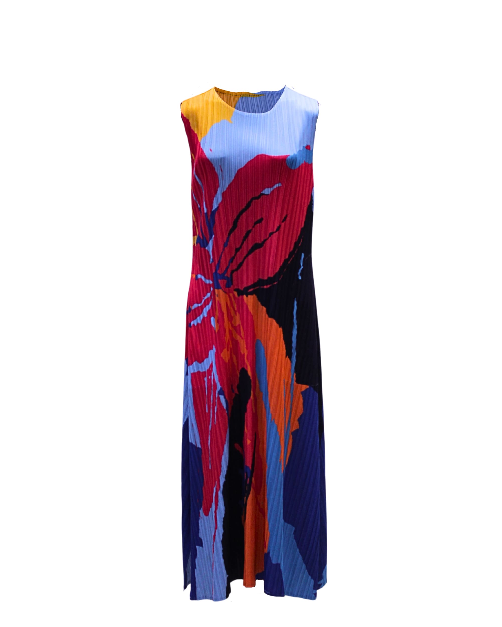 Vestido largo plisado