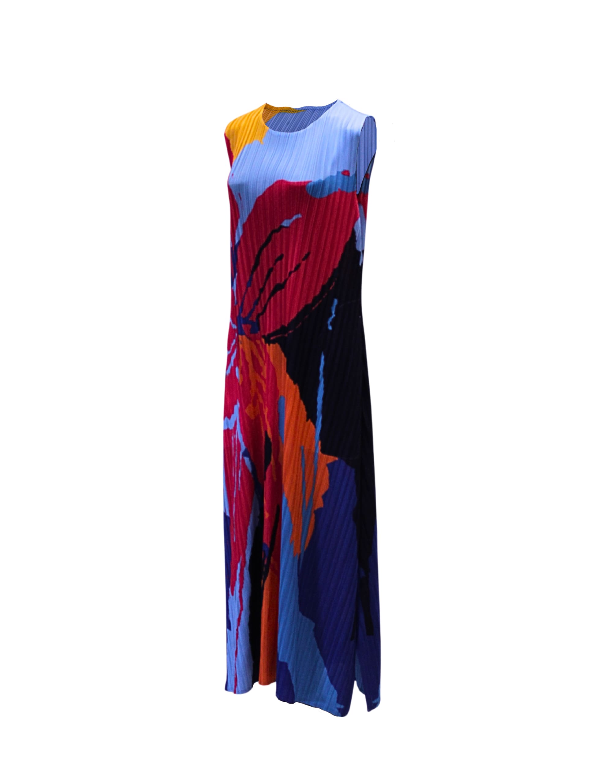 Vestido largo plisado