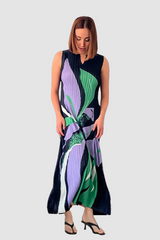 Vestido largo plisado