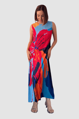 Vestido largo plisado