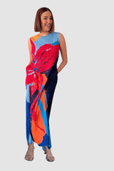 Vestido largo plisado