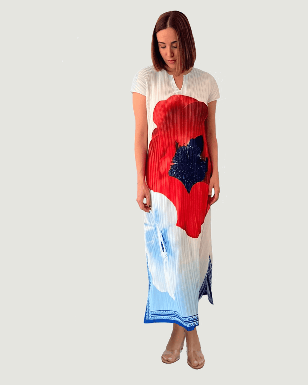 Vestido estampado largo