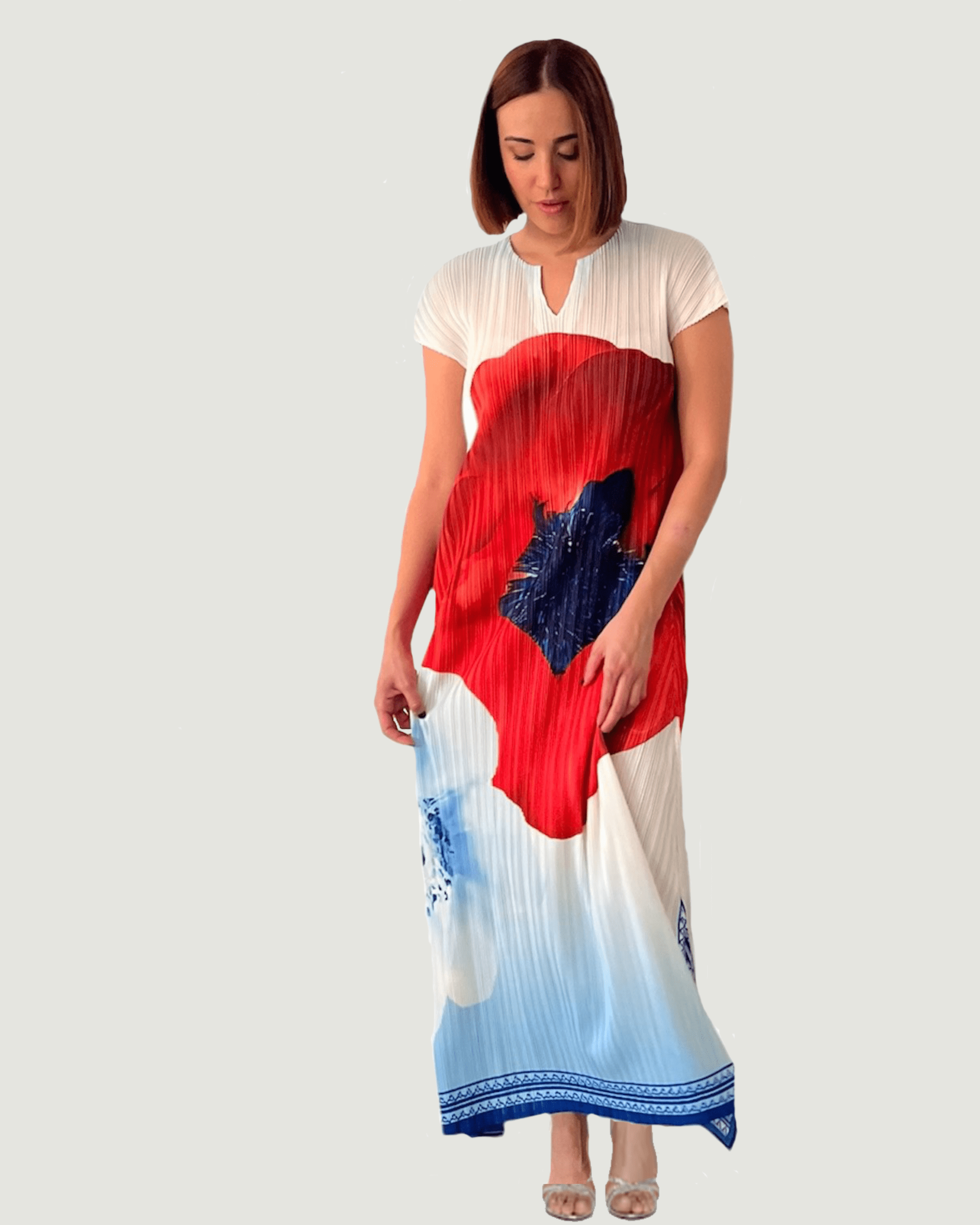 Vestido estampado largo