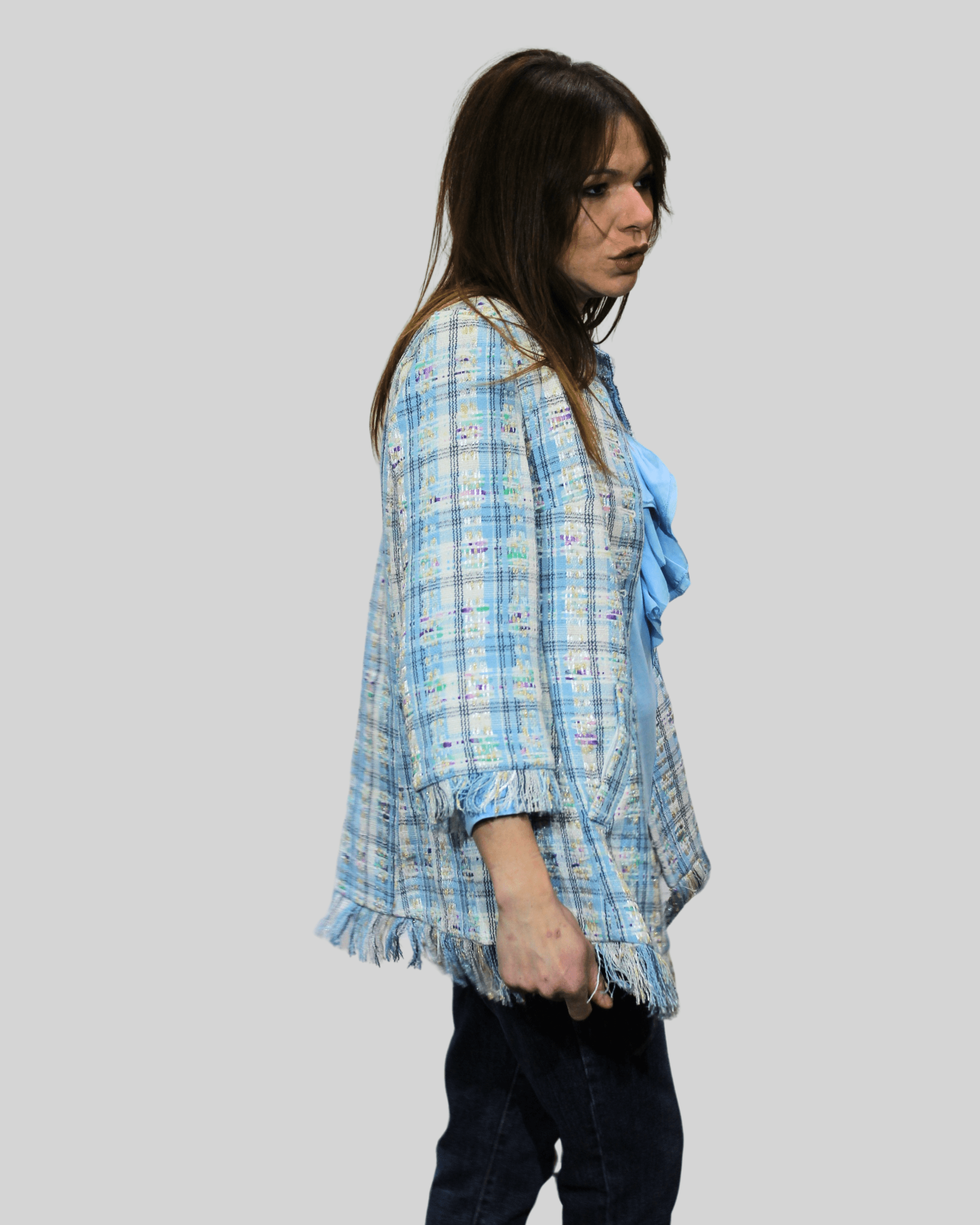 Chaqueta larga tweed