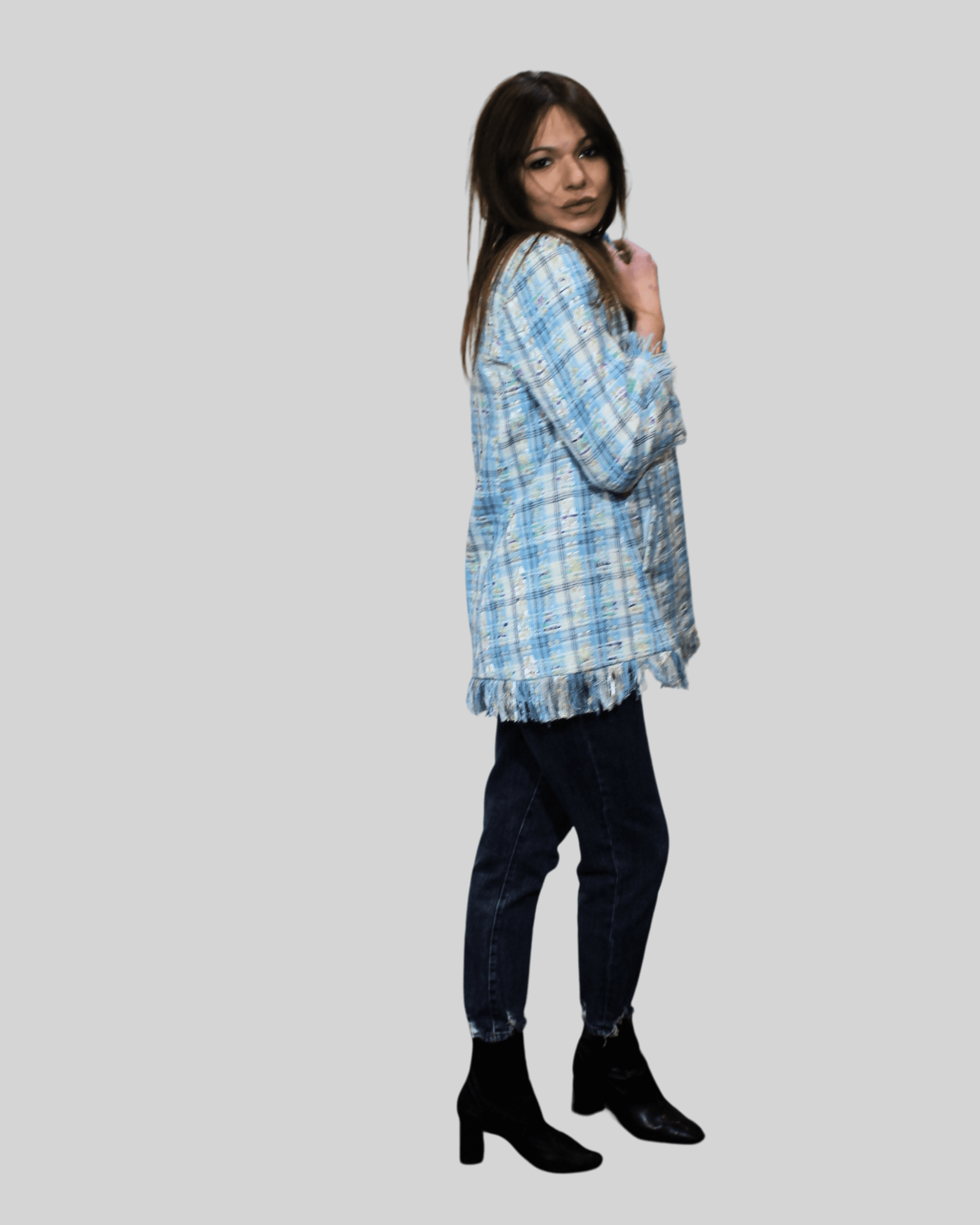 Chaqueta larga tweed