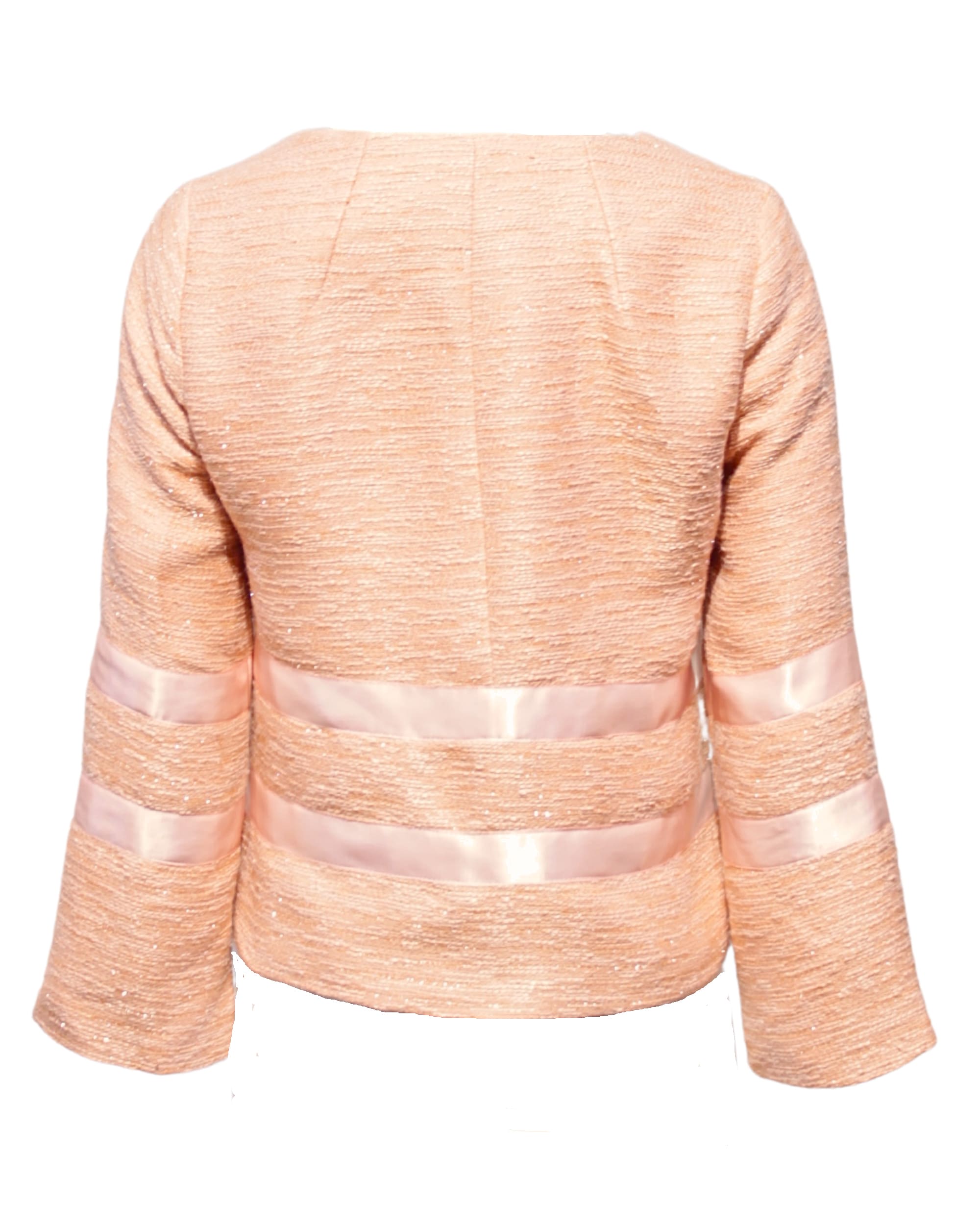 Chaqueta mujer tweed corta blazer torera bolsillos tiras raso manga larga elegante moderna color naranja talla S forro cómodo cierre botón tendencia primavera otoño ✅Entrega 24/48h