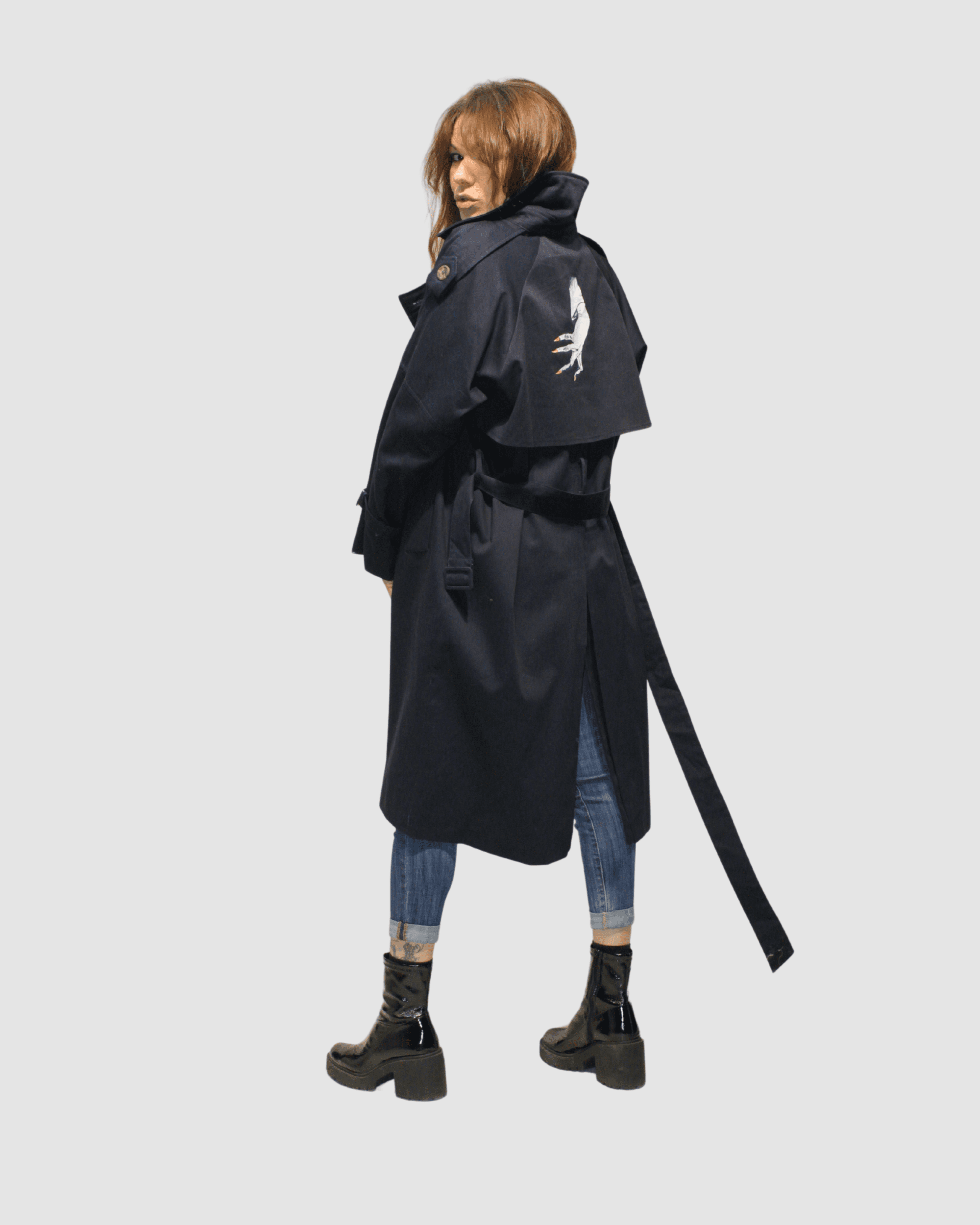 Trench coat mujer, gabardina, abrigo largo doble botonadura, ajuste cinturón, elegante, casual, tejido ligero, color azul marino, talla S, ideal oficina y urbano, cómodo y versátil ✅Entrega 24/48h