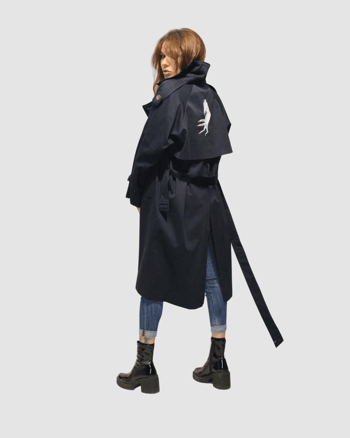 Trench coat mujer, gabardina, abrigo largo doble botonadura, ajuste cinturón, elegante, casual, tejido ligero, color azul marino, talla S, ideal oficina y urbano, cómodo y versátil ✅Entrega 24/48h