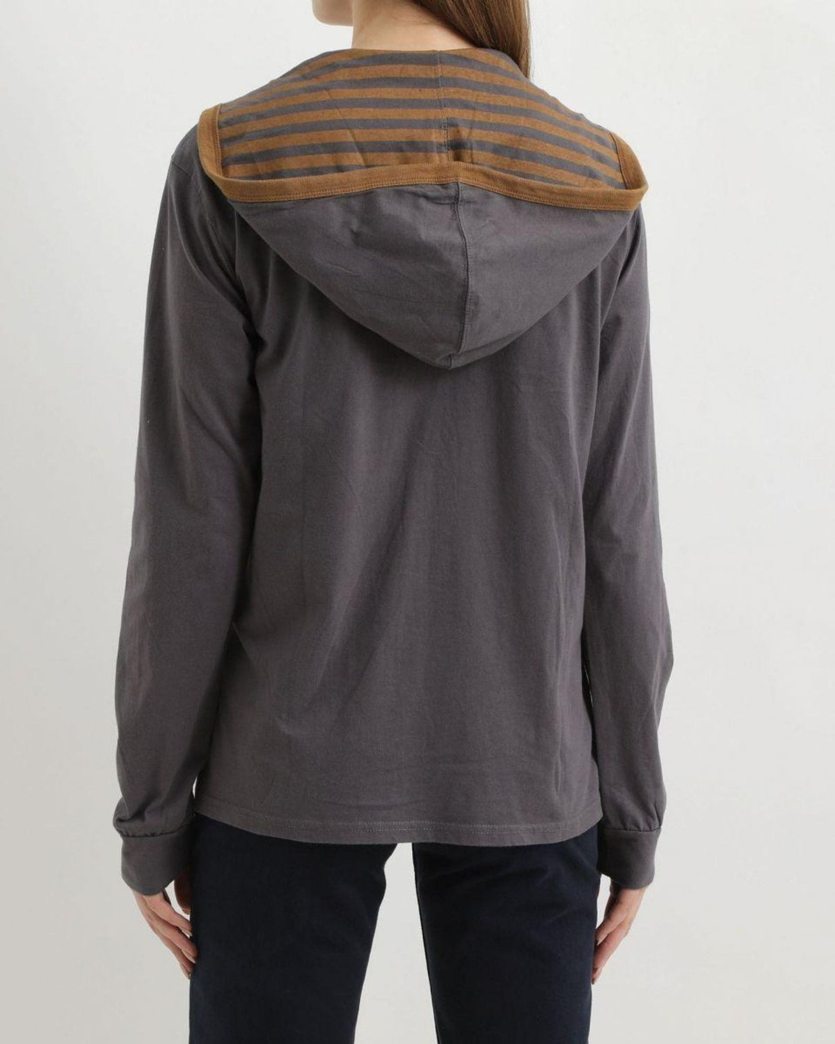 Cardigan mujer chaqueta ligera algodón botones bolsillos capucha urbano casual, detalle camel, suave y cómoda, fácil de combinar jeans y sneakers, gris, talla L, ideal entretiempo ✅Entrega 24/48h