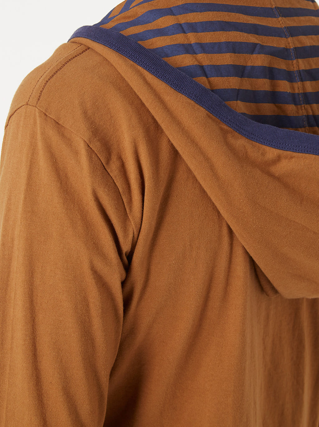 Cárdigan ligero mujer capucha bolsillos contraste marrón algodón casual streetwear talla L cómodo versátil urbano fácil combinar ideal entretiempo ✅Entrega 24/48h