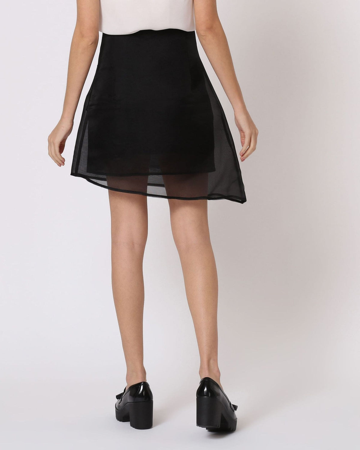 Falda mujer asimétrica doble capa acampanada, cierre cremallera, diseño moderno, poliéster ligero, corte elegante, color negro, talla XS, cómoda y versátil, ideal outfits diarios ✅Entrega 24/48h