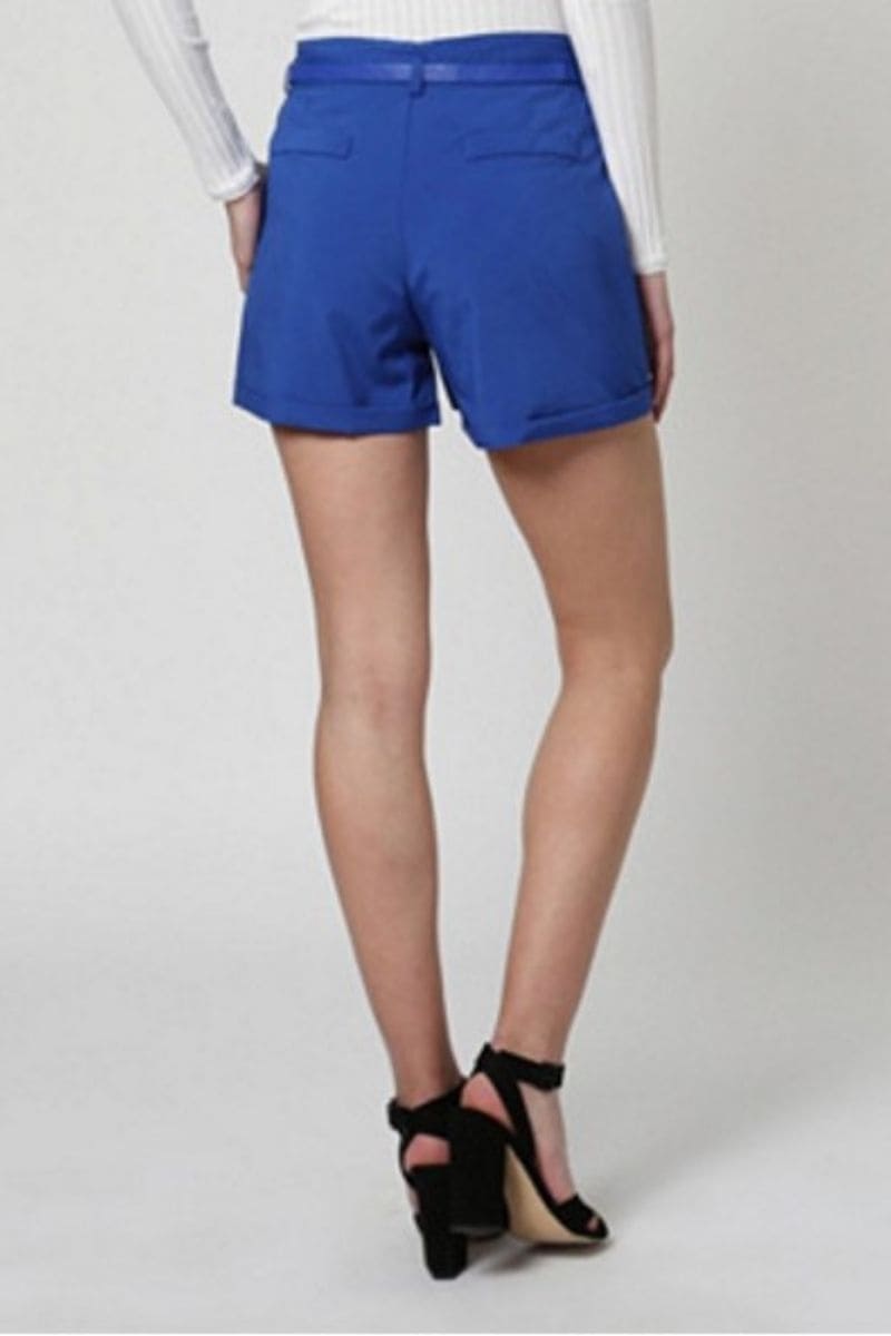 Short chino mujer, bermuda femenina, modelo slim Sense 7681, cinturón extraíble, cierre cremallera botón, bolsillos decorativos, azul, talla S, cómodo, versátil, moda verano ✅Entrega 24/48h