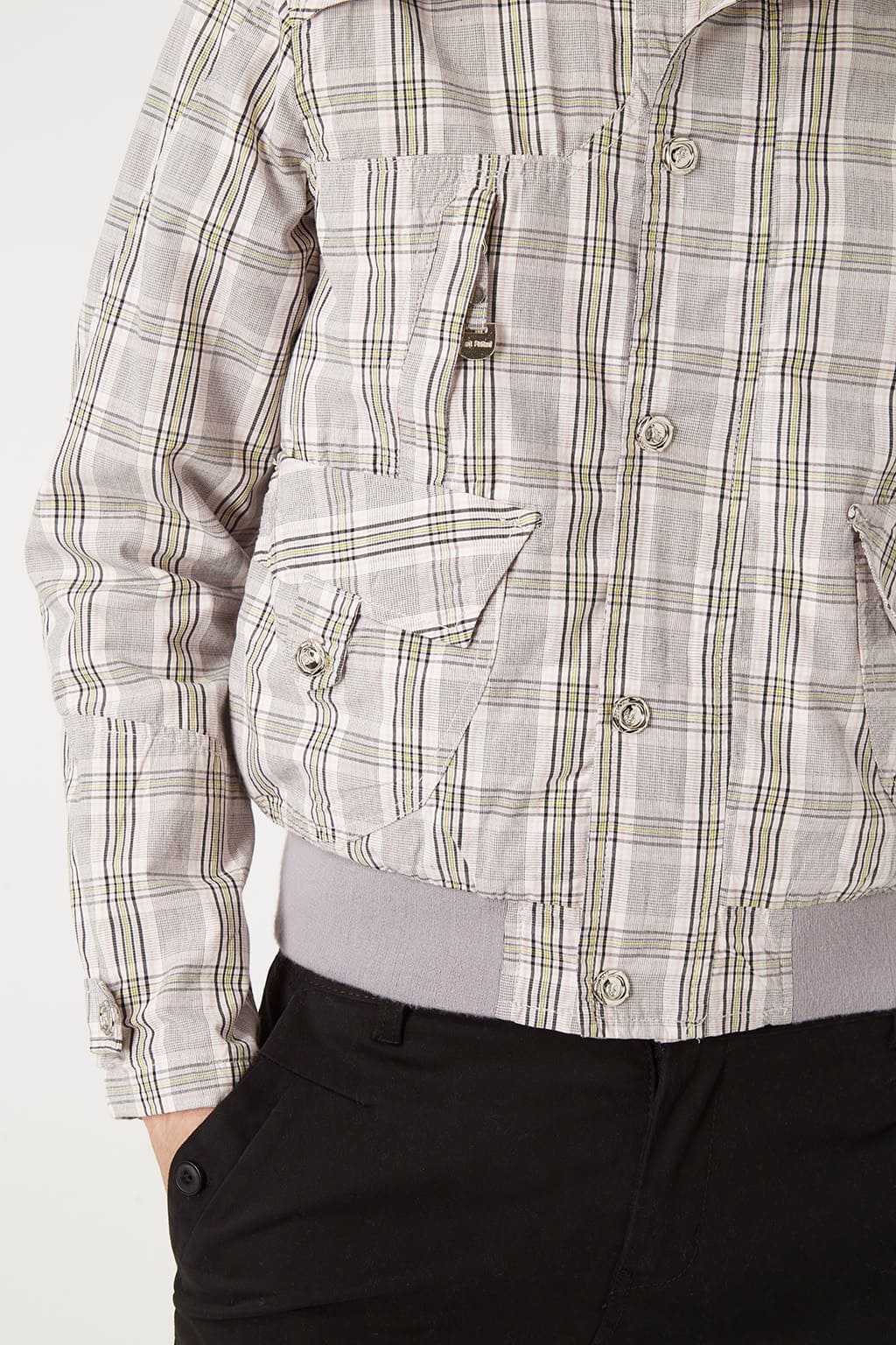 Chaqueta hombre impermeable cuadros, abrigo nylon acolchado, capucha desmontable, cuello alto, cierre cremallera, forro guateado, estilo casual, talla L, color gris, ligera cómoda versátil ✅Entrega 24/48h