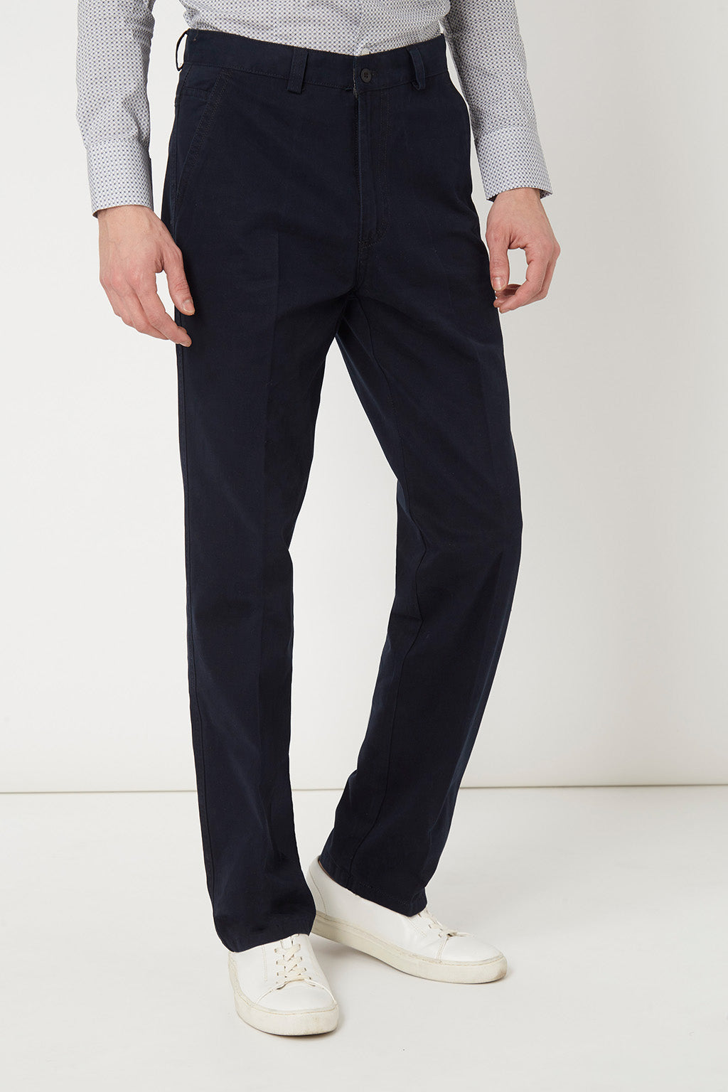 Pantalón chino hombre clásico, casual, modelo War Wolf 812, algodón resistente, cuatro bolsillos, cierre cremallera, trabillas, estilo versátil, elegante, color azul marino, talla 36 ✅Entrega 24/48h