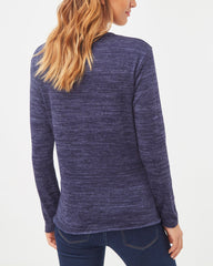 Blusa Mujer Manga Larga Camiseta Básica Casual Top Cuello Redondo Bolsillo Textura Suave Corte Relajado Color Azul Talla L Ideal Oficina Diario Outfit Urbano Versátil Cómoda ✅Entrega 24/48h