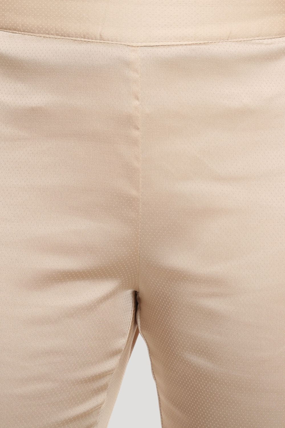 Pantalón mujer satinado beige, tejido suave, cintura elástica, largo recto, cómodo, elegante, versátil, ideal oficina, modelo AN-040292, talla 38 disponible, look casual o formal, ✅Entrega 24/48h