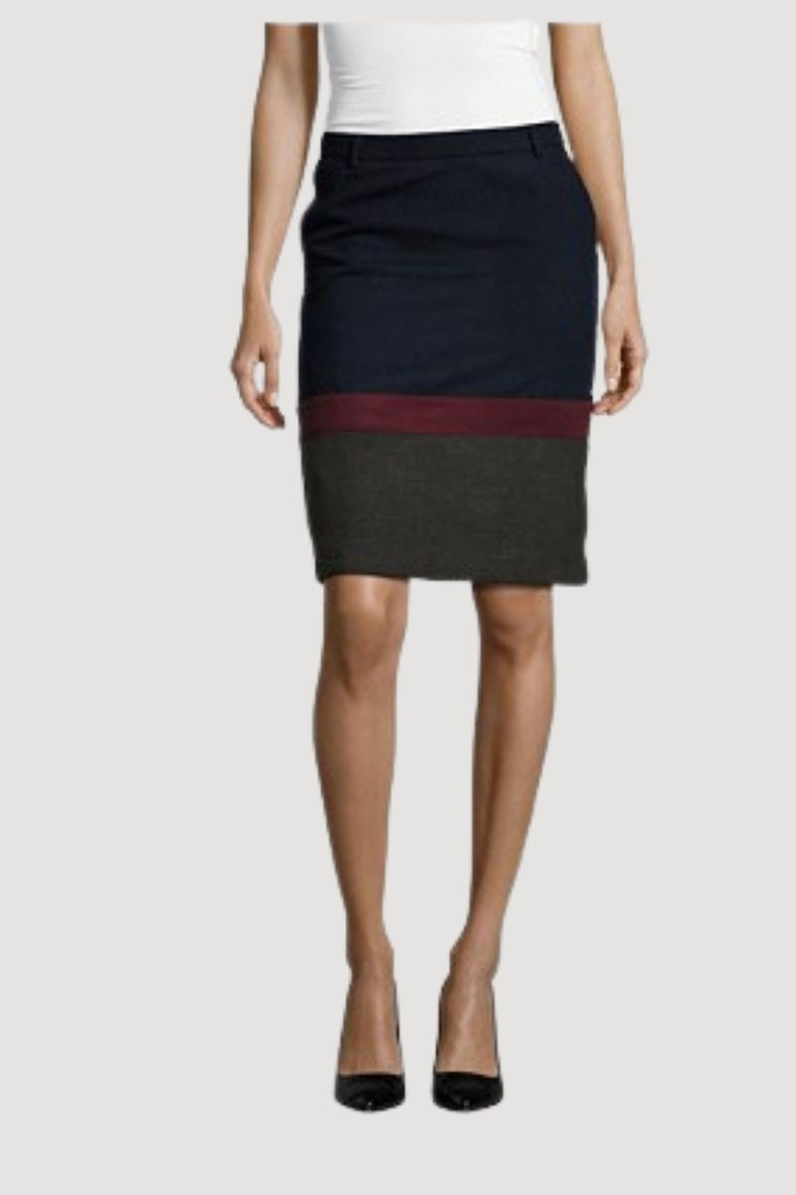Falda lápiz mujer, pencil skirt, diseño bloques color, elegante, tejido suave ligero, corte ajustado, perfecta oficina, evento, urbana, azul marino/gris/burdeos, talla 38, realza silueta, fácil combinar ✅Entrega 24/48h