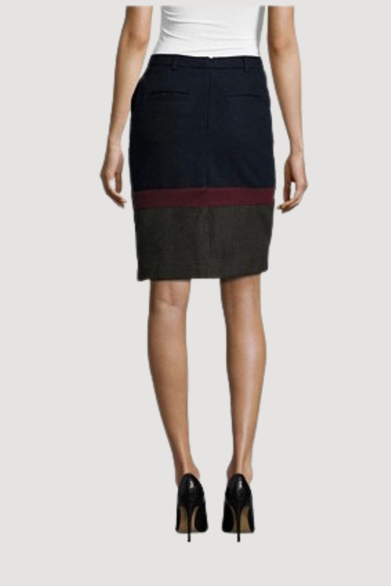 Falda lápiz mujer, pencil skirt, diseño bloques color, elegante, tejido suave ligero, corte ajustado, perfecta oficina, evento, urbana, azul marino/gris/burdeos, talla 38, realza silueta, fácil combinar ✅Entrega 24/48h