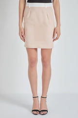Falda mujer recta short skirt estilo clásico elegante trabillas cintura cremallera trasera abertura trasera, cómoda versátil, poliéster, talla 38, color rosa claro, ideal oficina eventos primavera verano ✅Entrega 24/48h