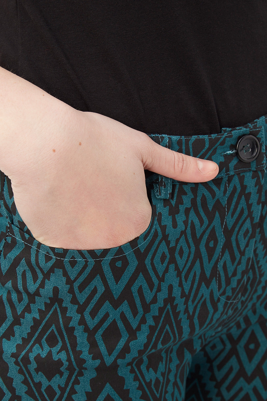 Pantalón slim fit mujer, pantalones estampados, corte ajustado, diseño geométrico moderno, tejido ligero, estilo urbano, elegante, color verde, talla 38, ideal fiesta oficina, tendencia ✅Entrega 24/48h