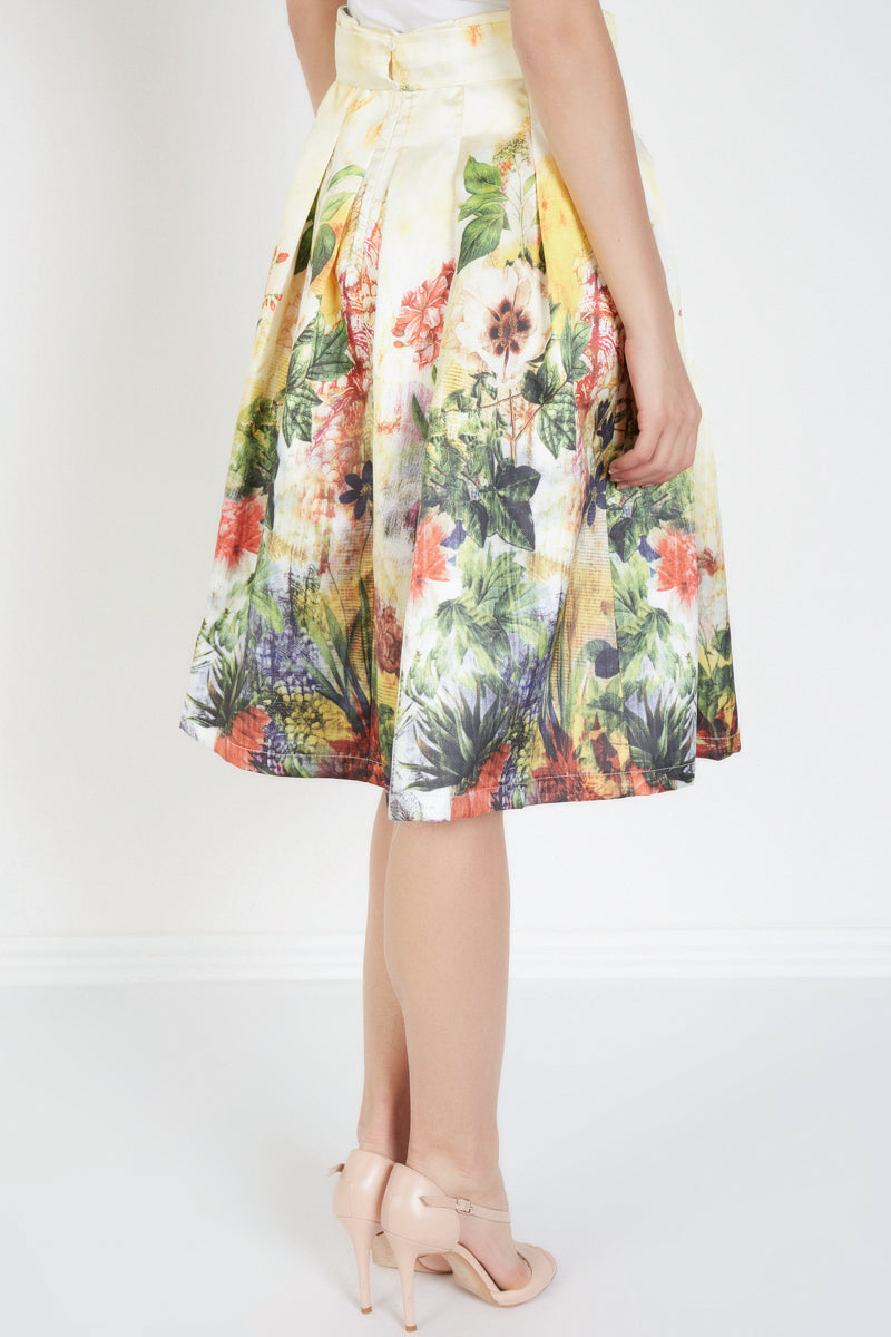 Falda midi plisada mujer, falda floral primavera, tela ligera, suave tacto, look femenino, blanca, estampado flores, corte midi, ideal urbano, talla 38, colores vibrantes, fresca y versátil, ✅Entrega 24/48h