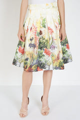 Falda midi plisada mujer, falda floral primavera, tela ligera, suave tacto, look femenino, blanca, estampado flores, corte midi, ideal urbano, talla 38, colores vibrantes, fresca y versátil, ✅Entrega 24/48h