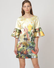 Vestido satinado estampado