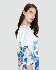 Vestido satinado estampado