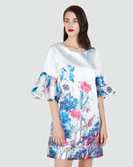 Vestido satinado estampado