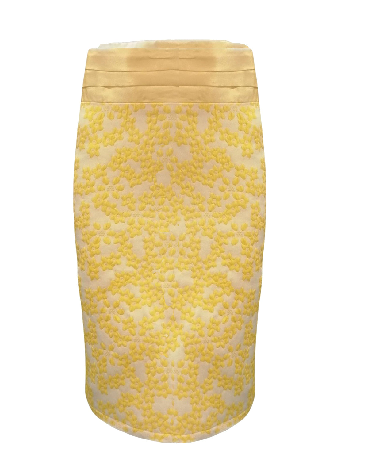 Falda recta mujer, skirt, diseño estampado textura, fajín satinado, cierre cremallera, forro interior, corte elegante, color amarillo, talla 38, ideal oficina eventos, cómodo y versátil ✅Entrega 24/48h