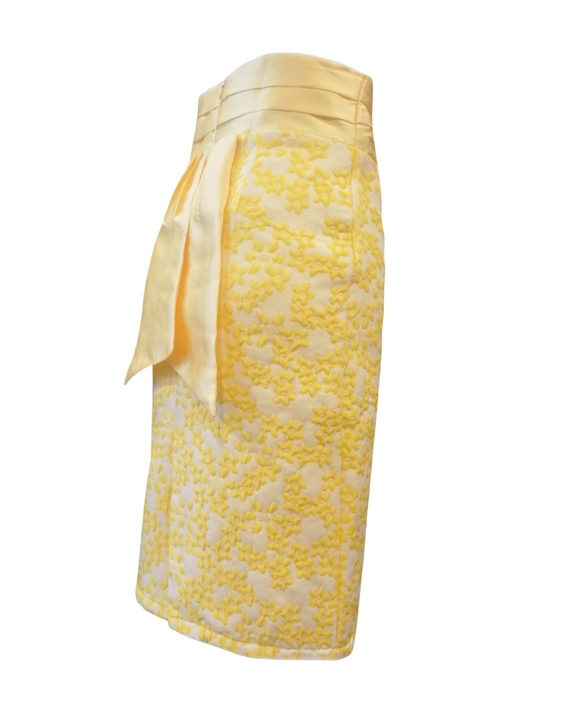 Falda recta mujer, skirt, diseño estampado textura, fajín satinado, cierre cremallera, forro interior, corte elegante, color amarillo, talla 38, ideal oficina eventos, cómodo y versátil ✅Entrega 24/48h