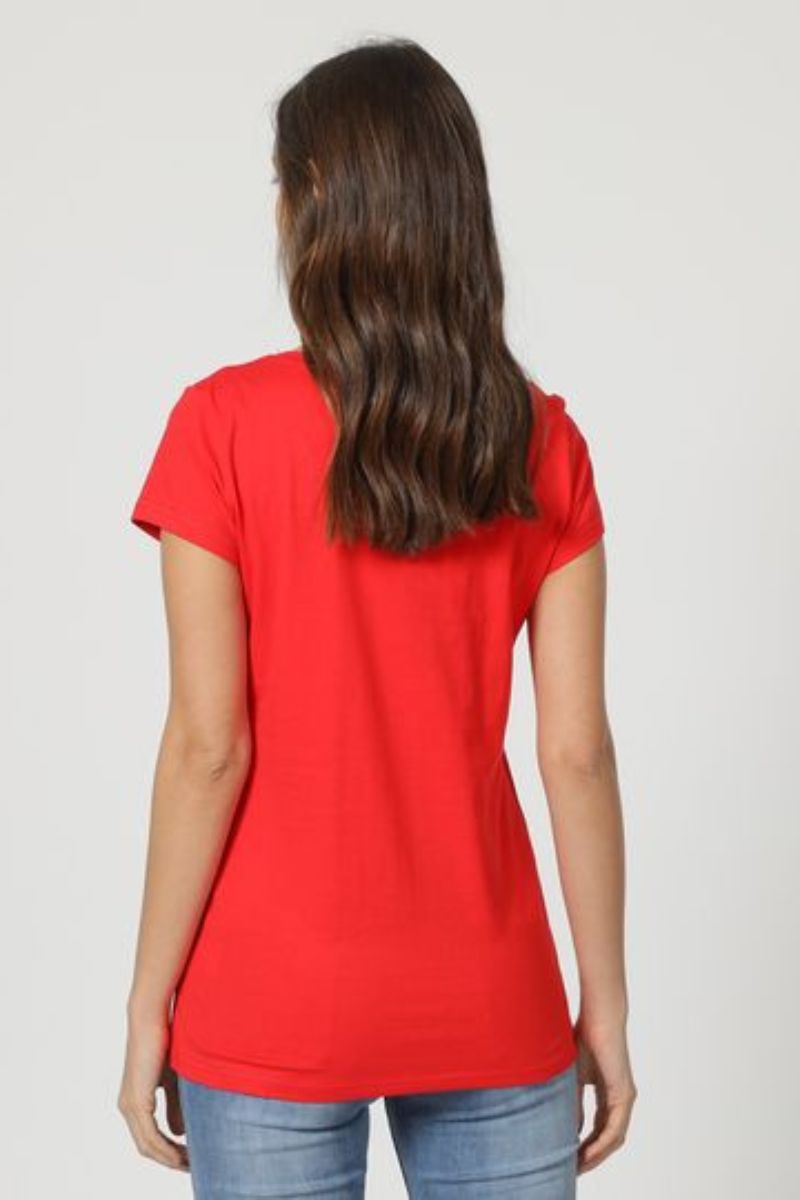 Camiseta mujer polo top algodón estampado girasoles cuello redondo manga corta casual cómoda transpirable color rojo talla 38 ideal uso diario versátil primavera verano ✅Entrega 24/48h