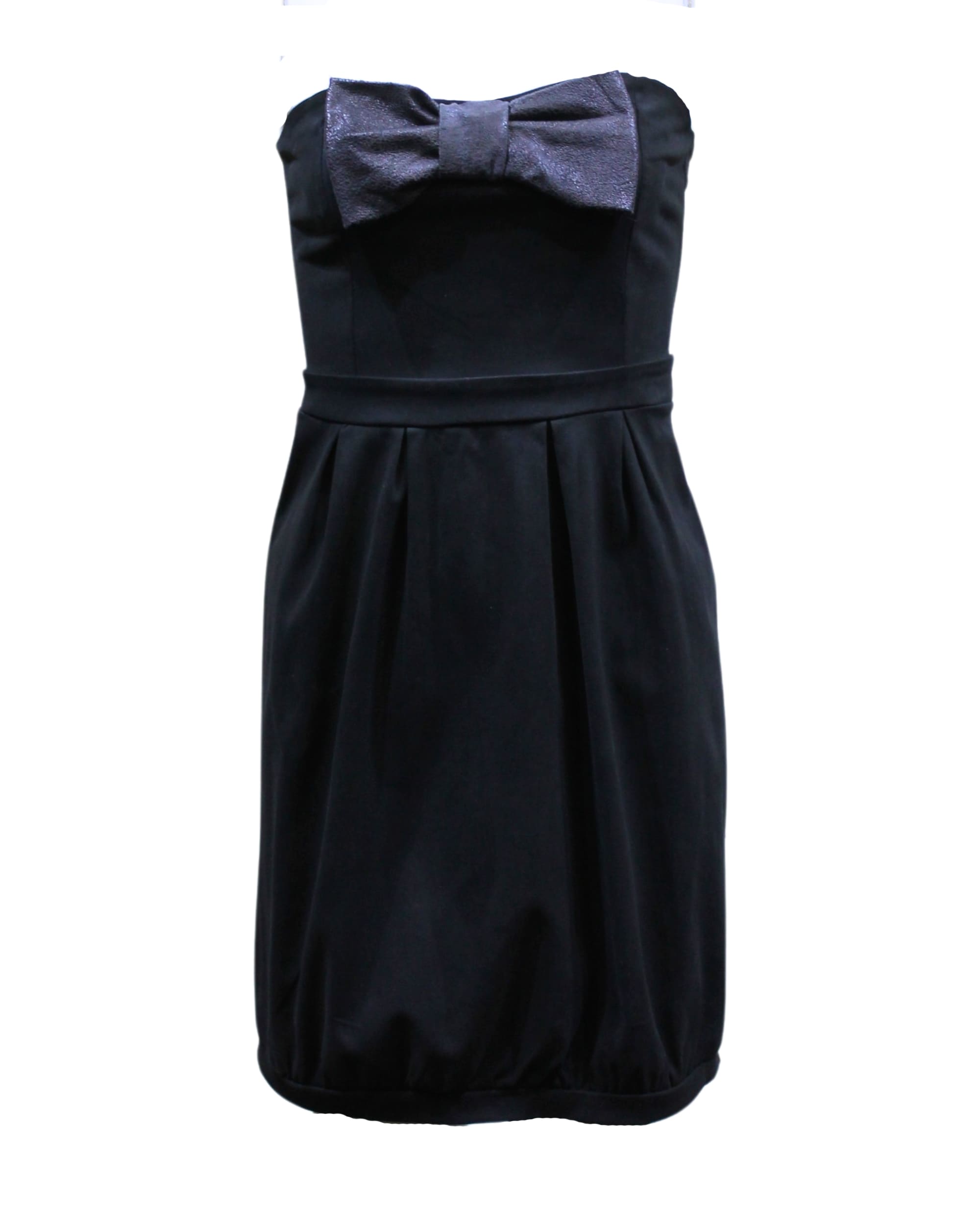 Vestido elegante strapless lazo superior falda globo outfit dress noche evento sofisticado, diseño atemporal cómodo, color negro, talla S, ideal fiesta boda coctel ✅Entrega 24/48h