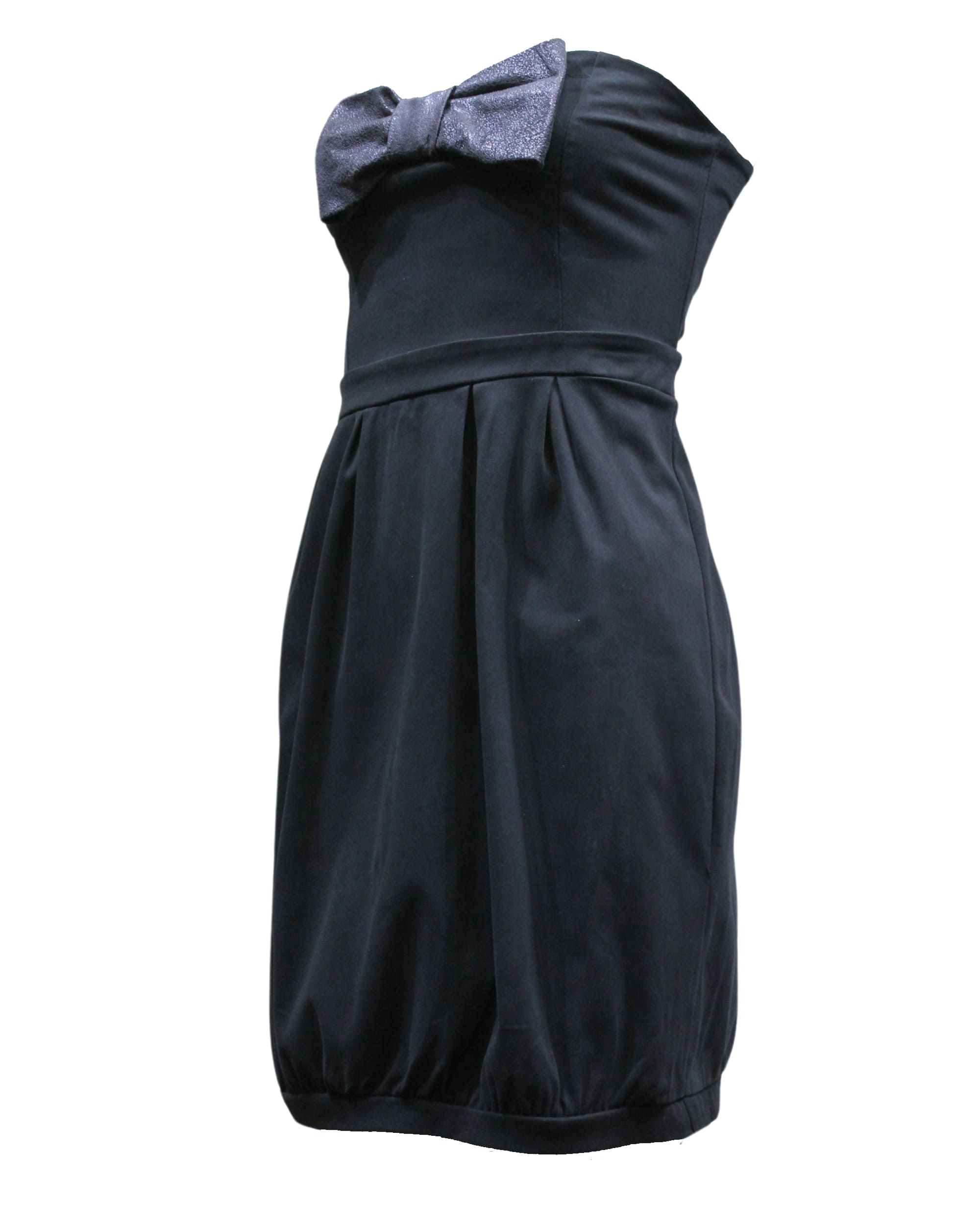 Vestido elegante strapless lazo superior falda globo outfit dress noche evento sofisticado, diseño atemporal cómodo, color negro, talla S, ideal fiesta boda coctel ✅Entrega 24/48h
